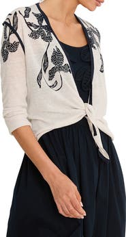 NIC+ZOE Inked Blooms Convertible Cardigan