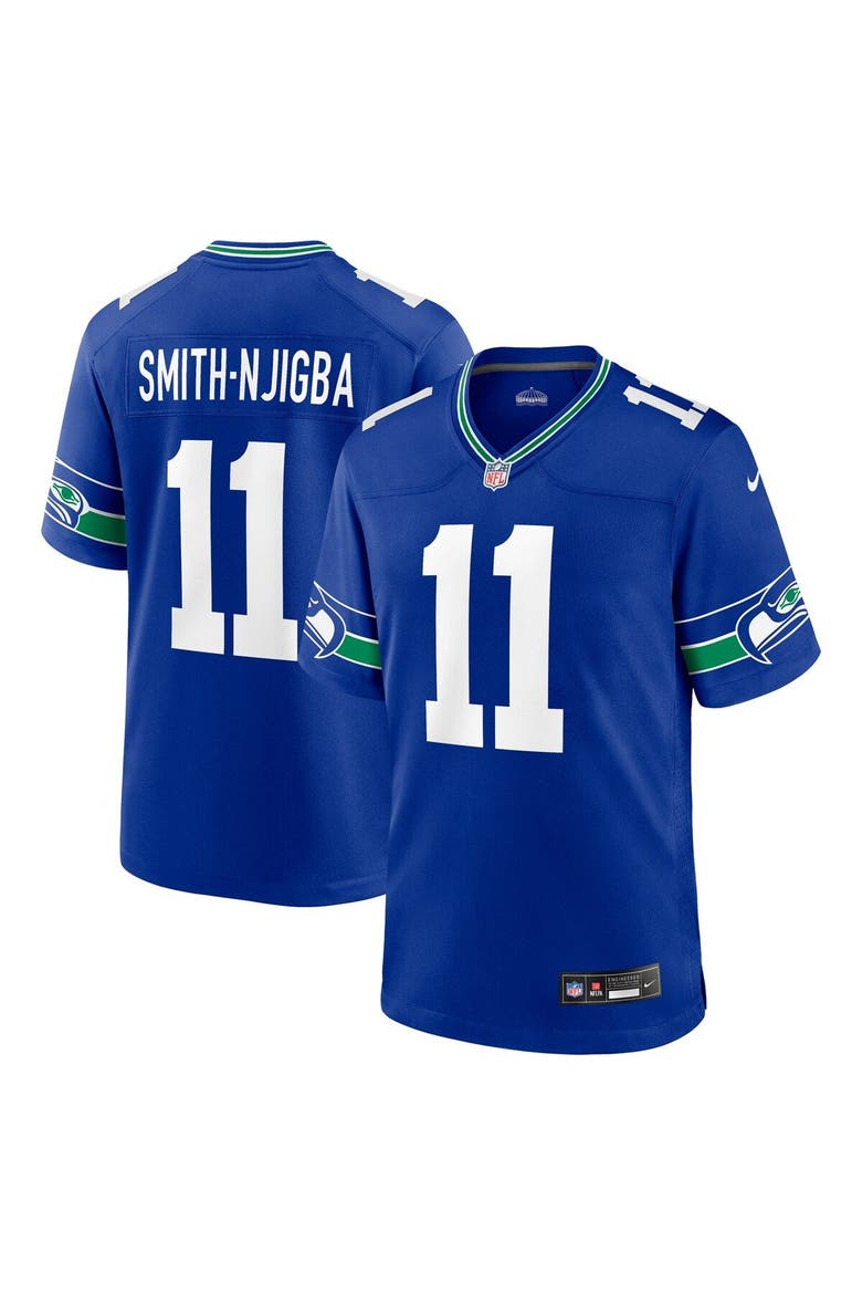 Men's Nike Jaxon Smith-Njigba Royal Seattle Seahawks Throwback Player Game Jersey, Main, color, Royal