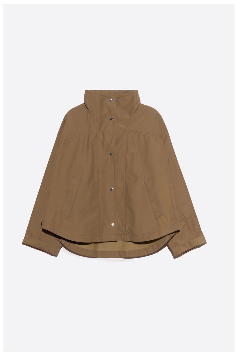 Short Batwing Trench Jacket, Alternate, color, LIGHT BROWN
