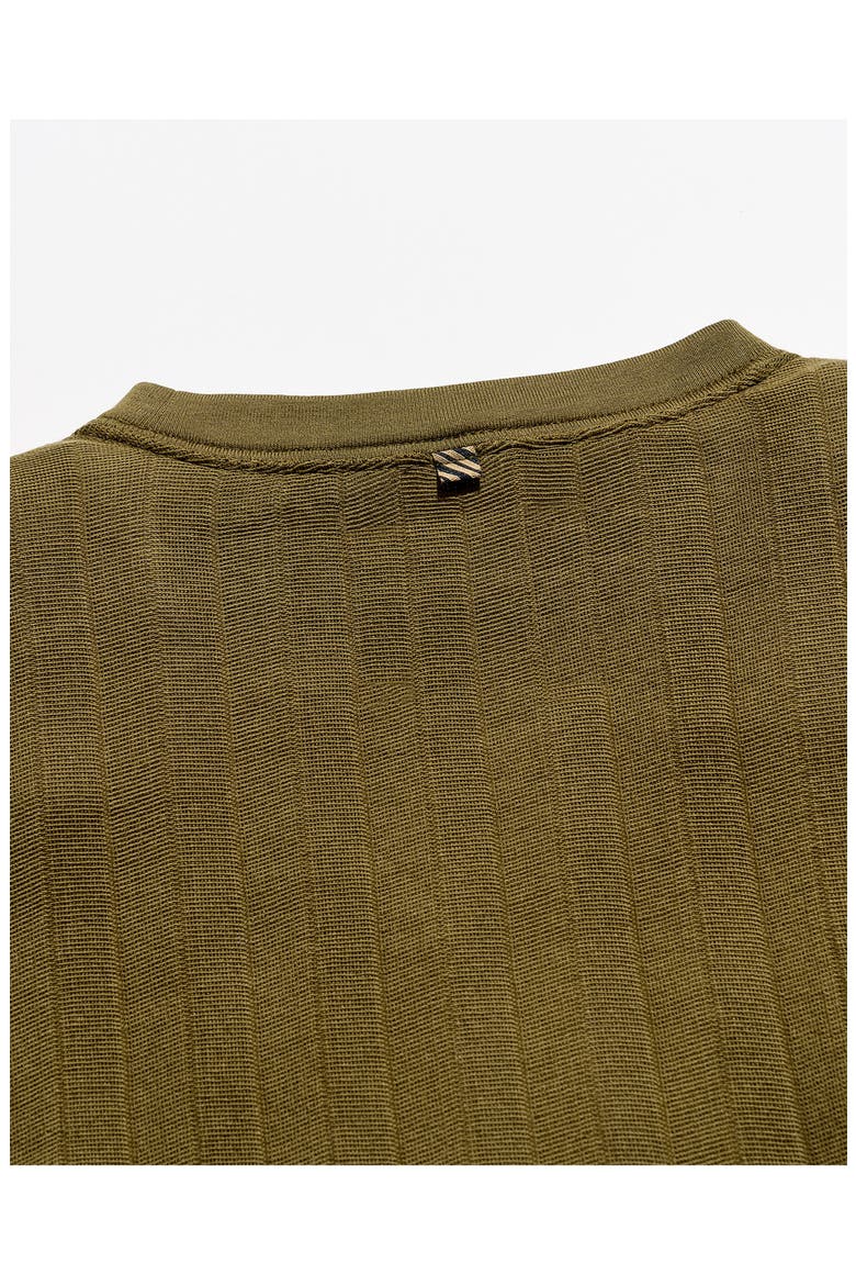 Herringbone Crewneck Long Sleeve T-Shirt, Alternate, color, DARK OLIVE