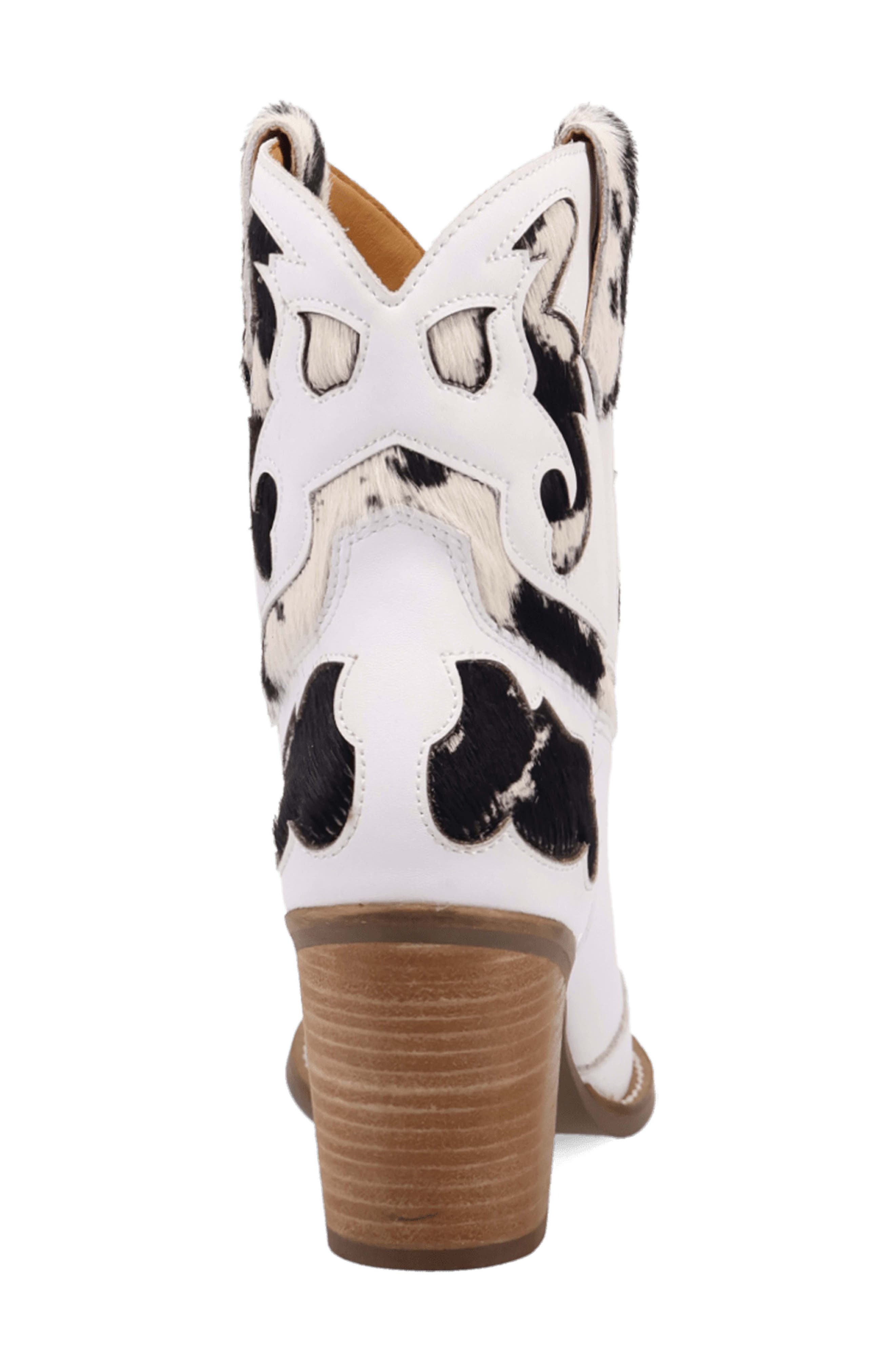 Run Wild Animal Print Western Boot, Alternate, color, WHITE COW