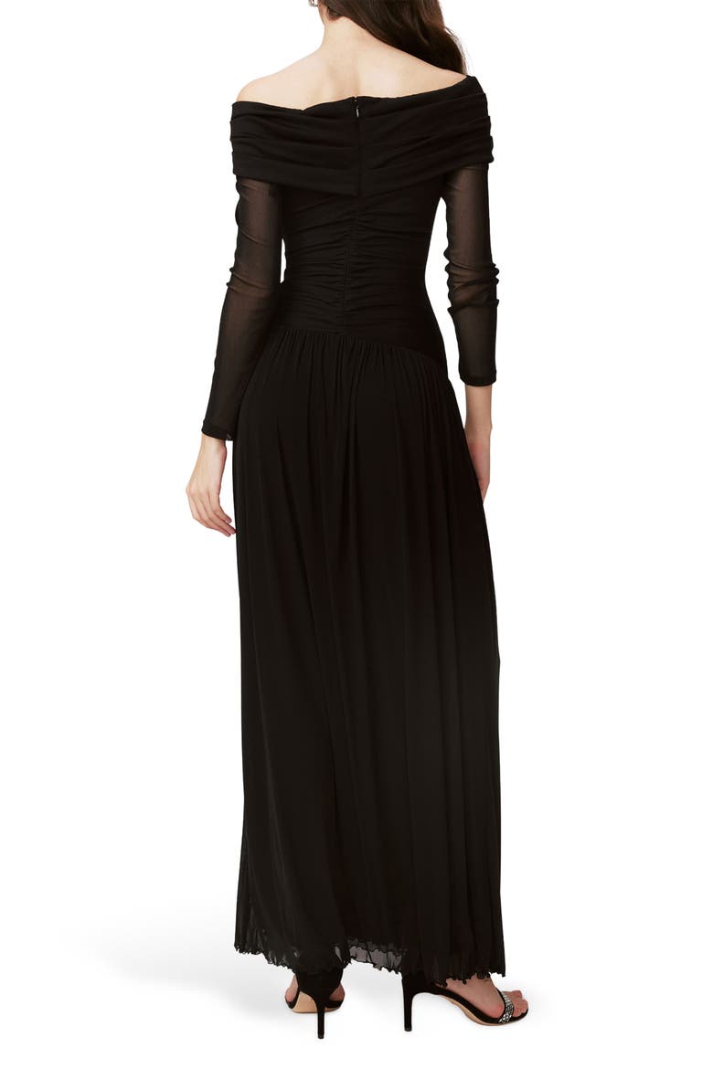 Aron Off the Shoulder Gown, Alternate, color, BLACK