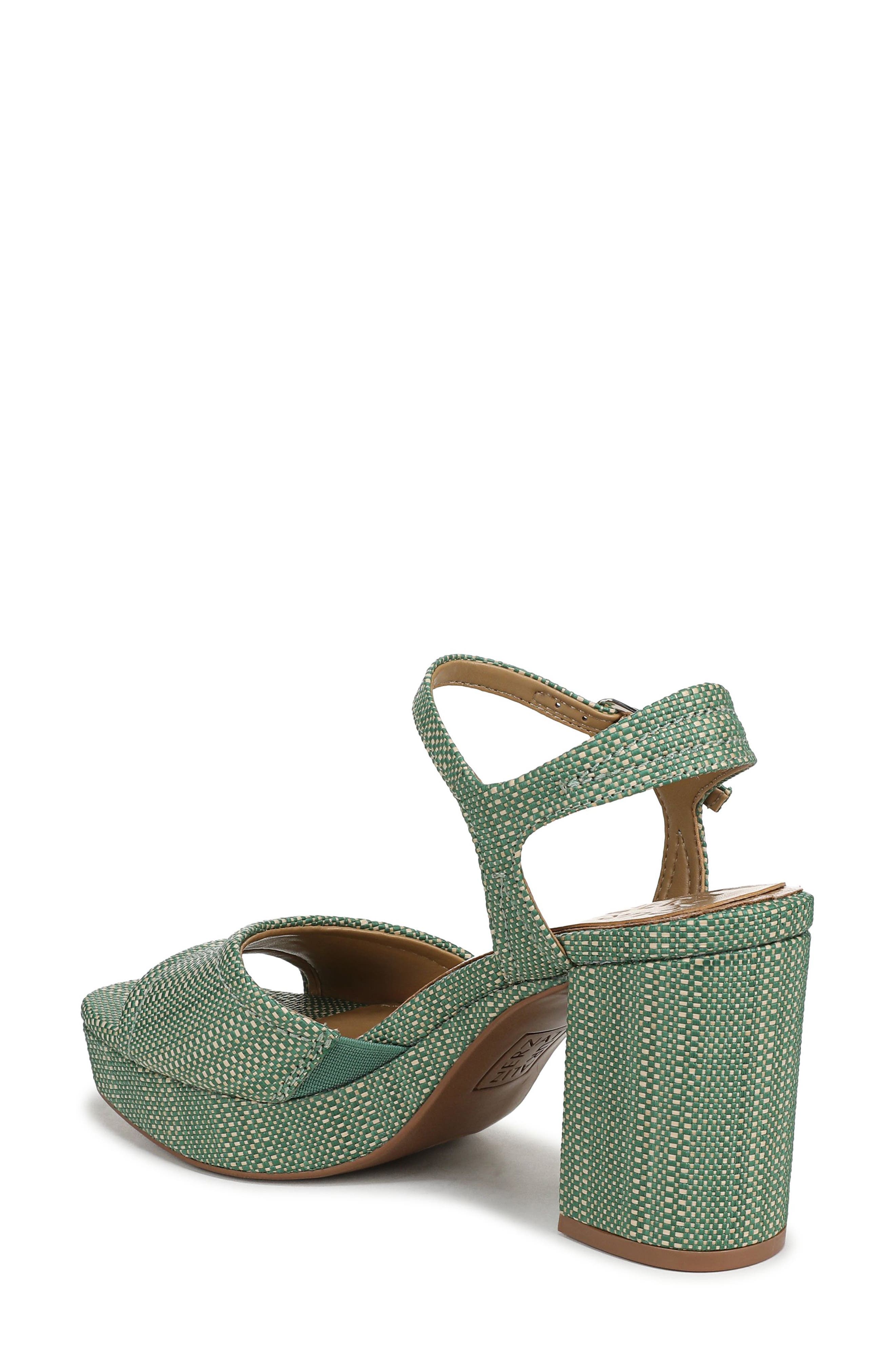 Petra Ankle Strap Platform Sandal, Alternate, color, GREEN MULTI FAUX RAFFIA