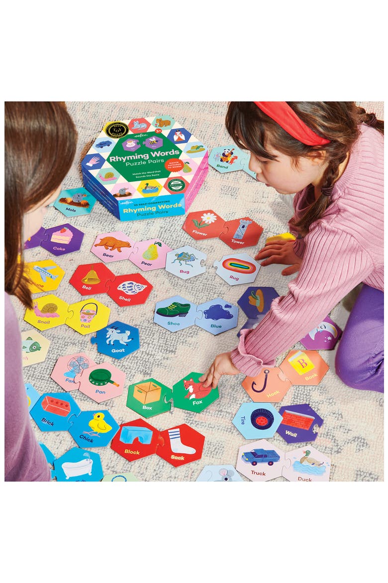 Rhyming Words Puzzle Pairs, Alternate, color, MULTI