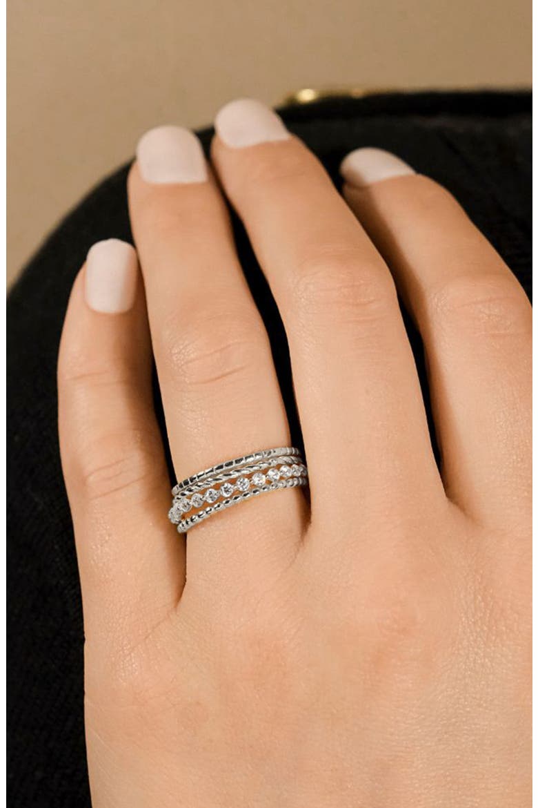 Cassidy Cubic Zirconia Stack Ring, Alternate, color, SILVER
