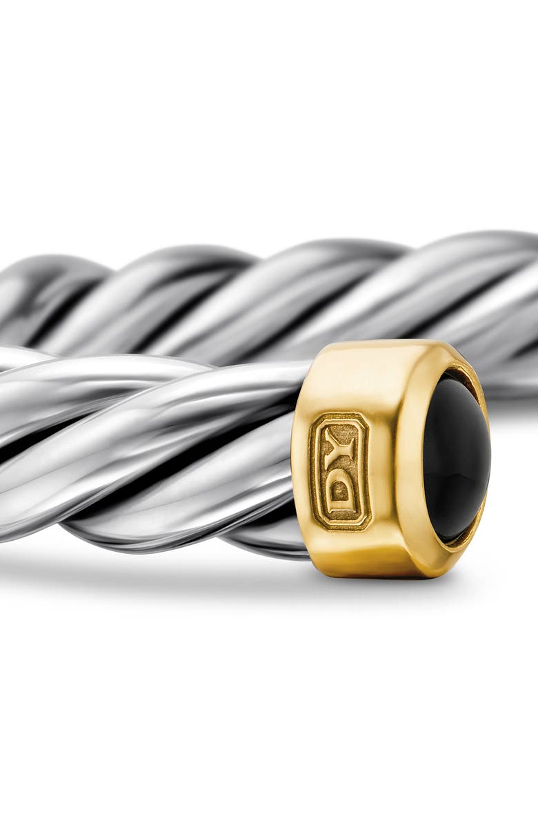 David Yurman Cable Cuff Bracelet with 18K Gold & Semiprecious Stone, Alternate, color, Black Onyx