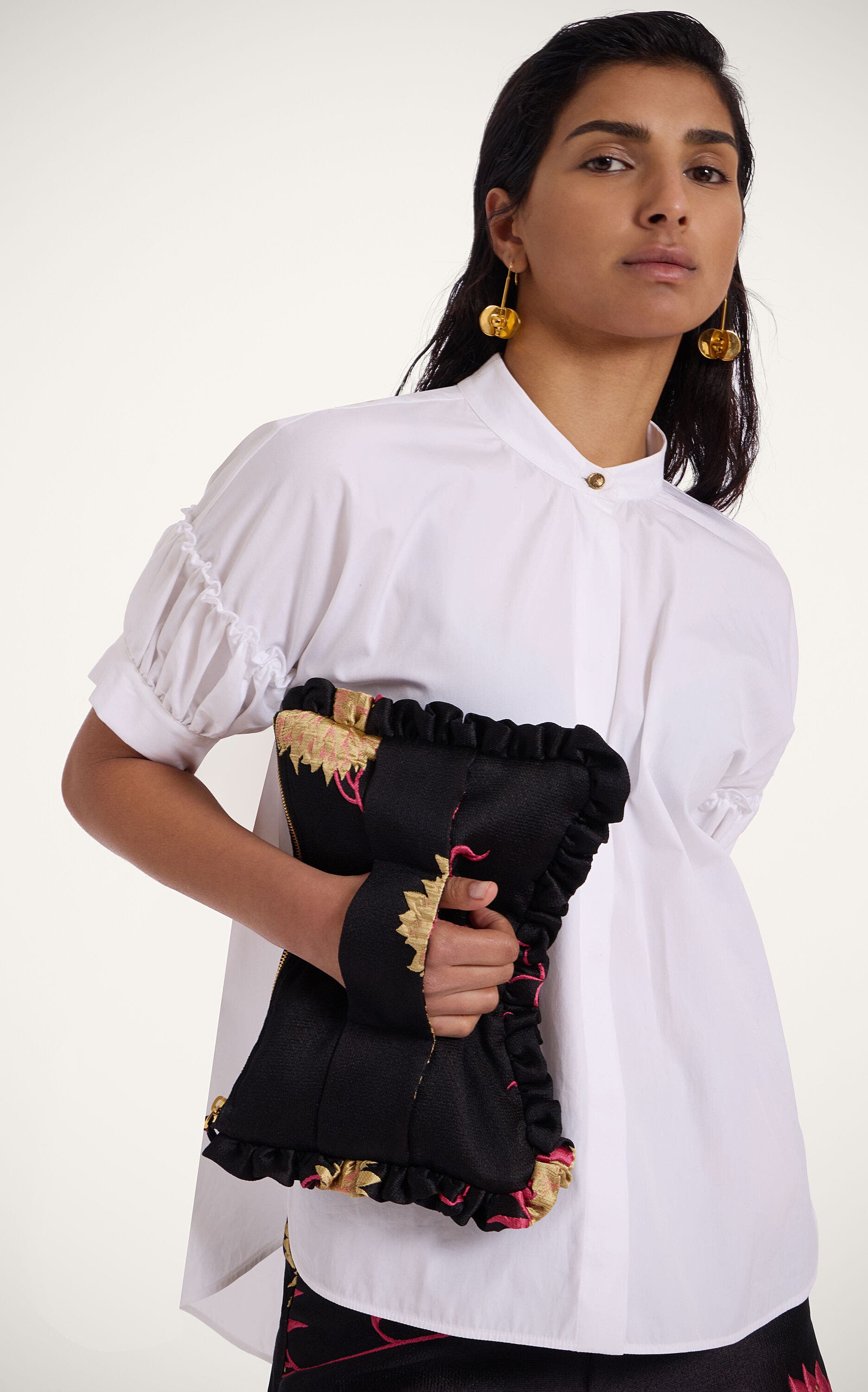 La DoubleJ Hand Pochette, Main, color, Derby Jacquard Black