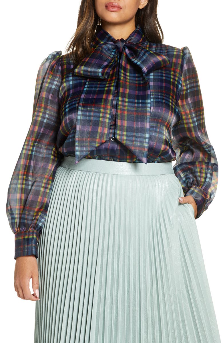 Halogen<sup>®</sup> x Atlantic-Pacific Bow Collar Blouse, Main, color, 