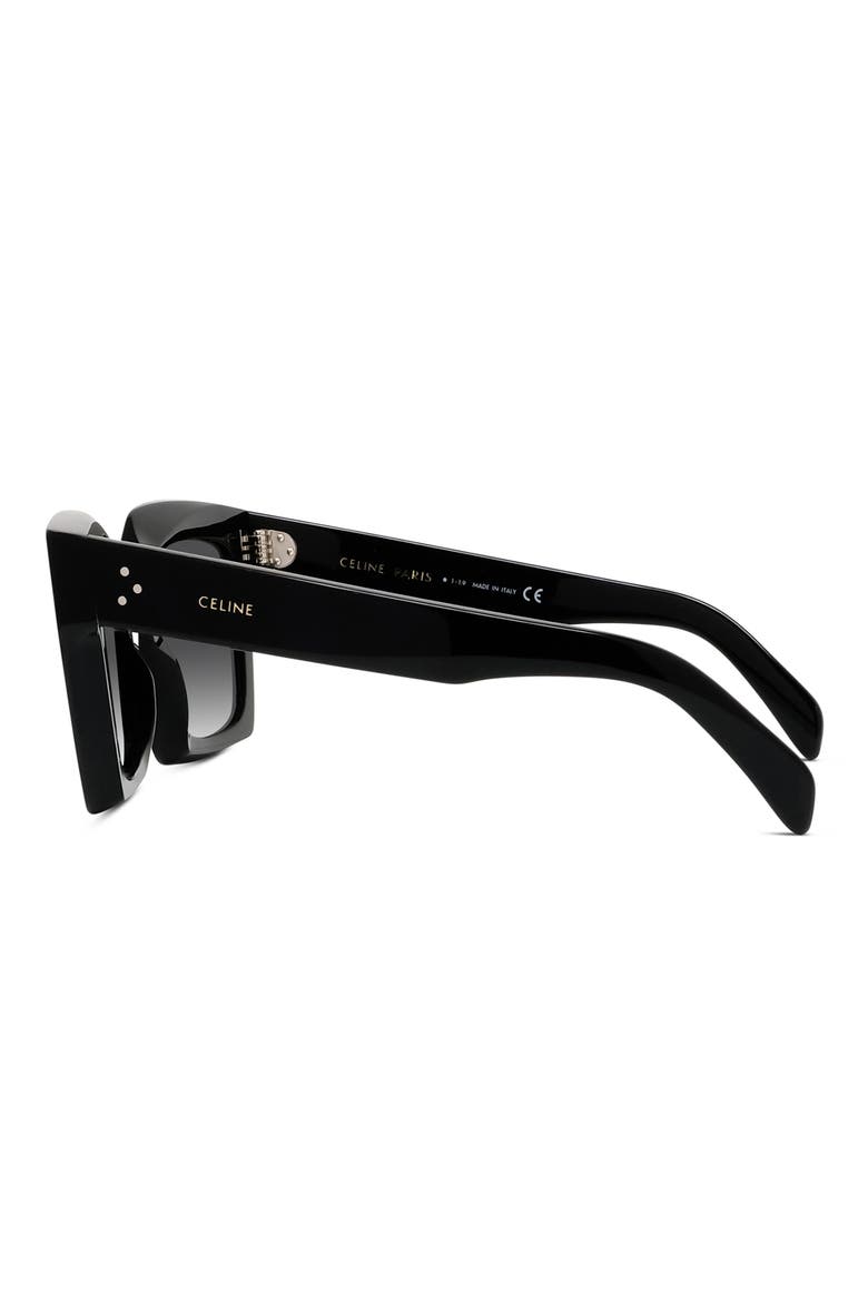 51mm Polarized Square Sunglasses, Alternate, color, BLACK/ SMOKE