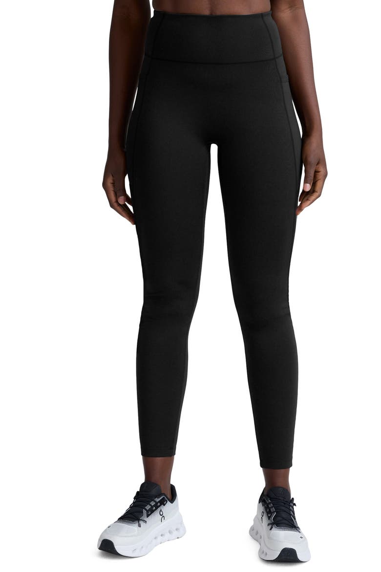 Allure Zip Pocket Leggings, Main, color, BLACK