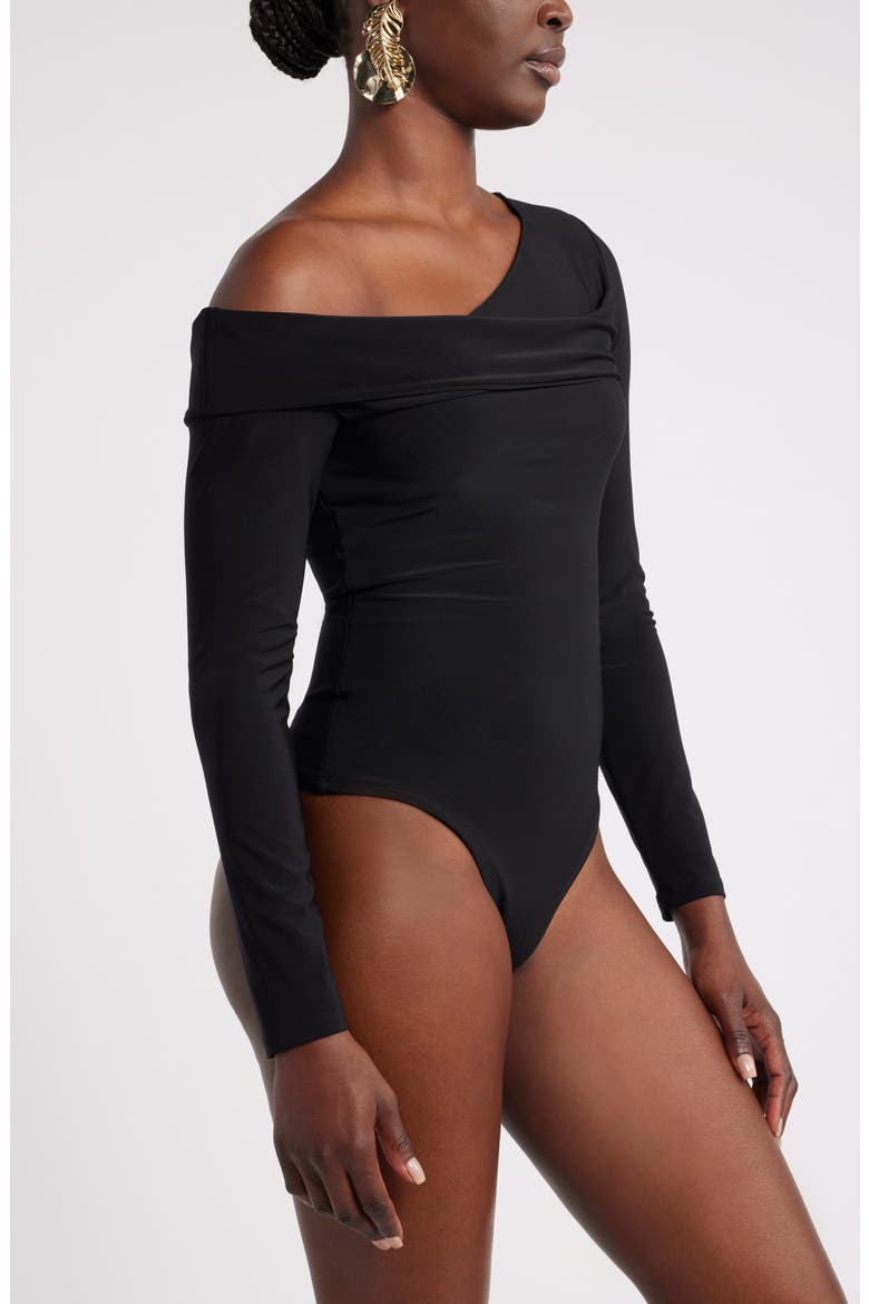 Megan Renee Off the Shoulder Bodysuit, Alternate, color, BLACK