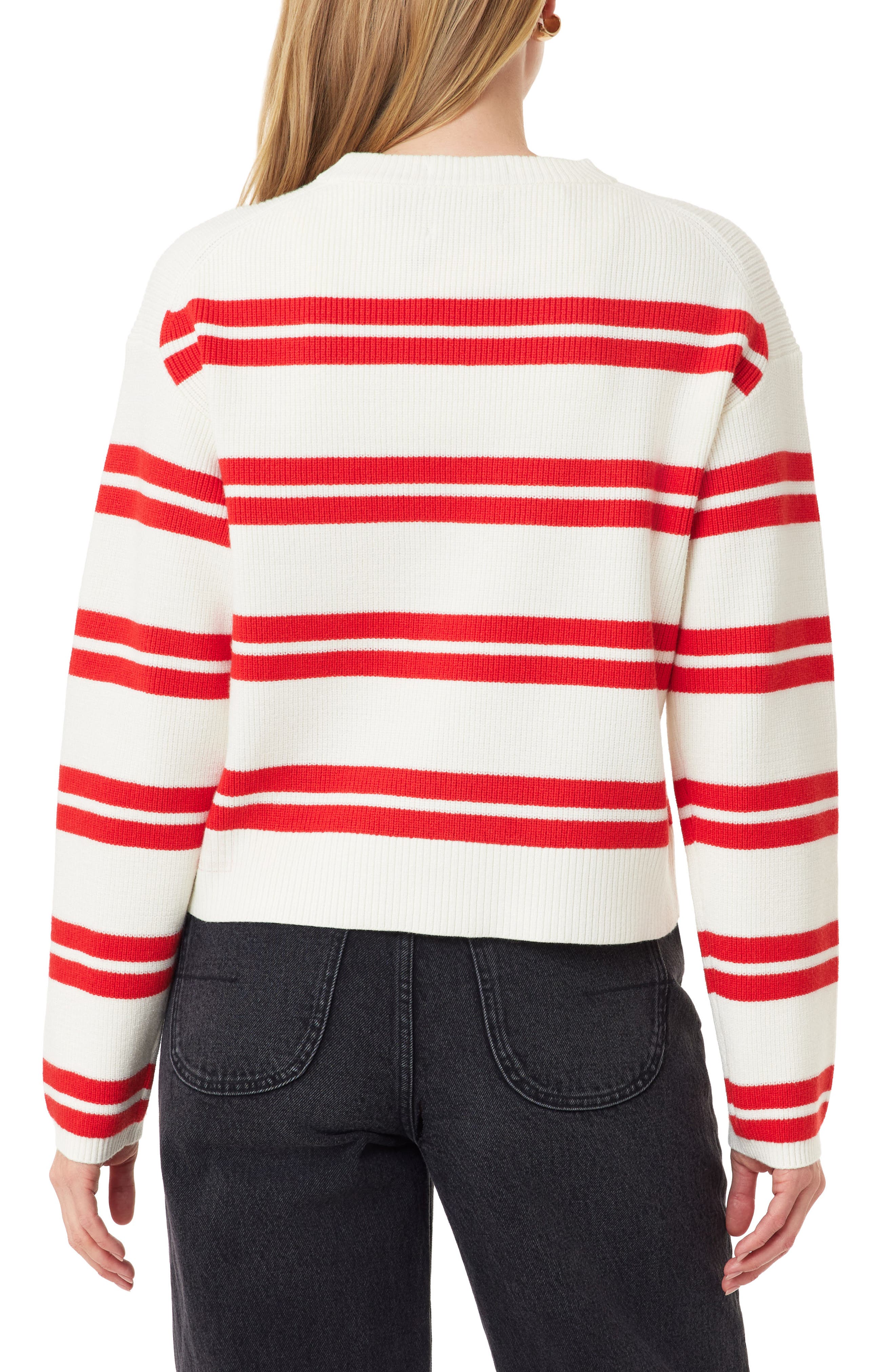 Stripe Crewneck Crop Sweater - image 2