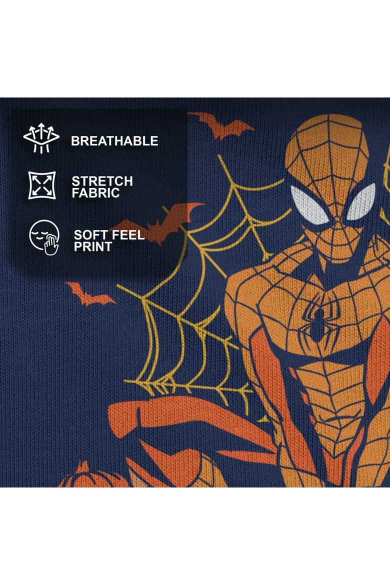 Boys' Jack-o-lantern Spideyween Short Sleeve Graphic T-shirt, Alternate, color, Navy Blue