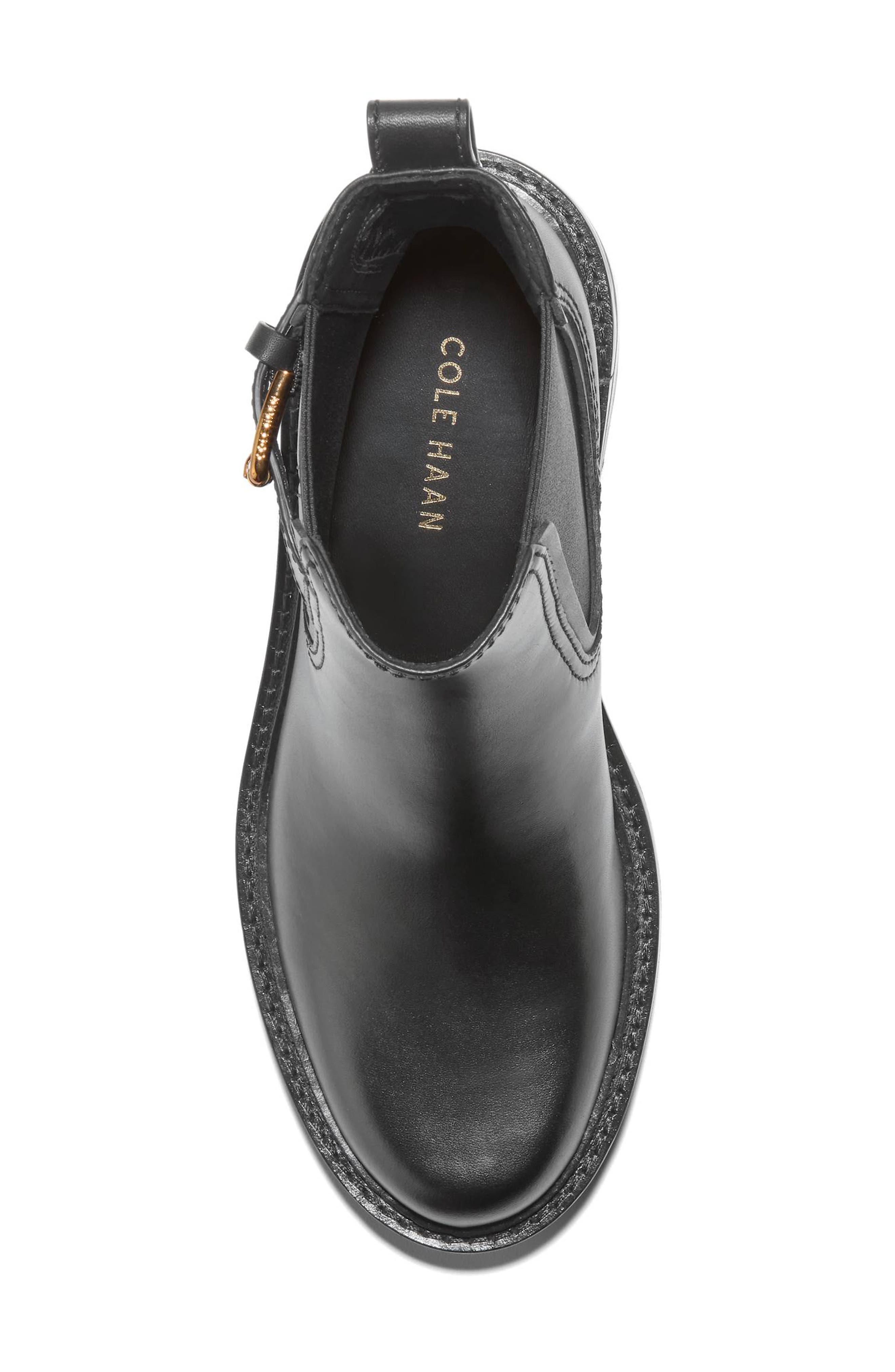 Cole Haan Shibley Waterproof Lug Bootie, Alternate, color, Black Leather