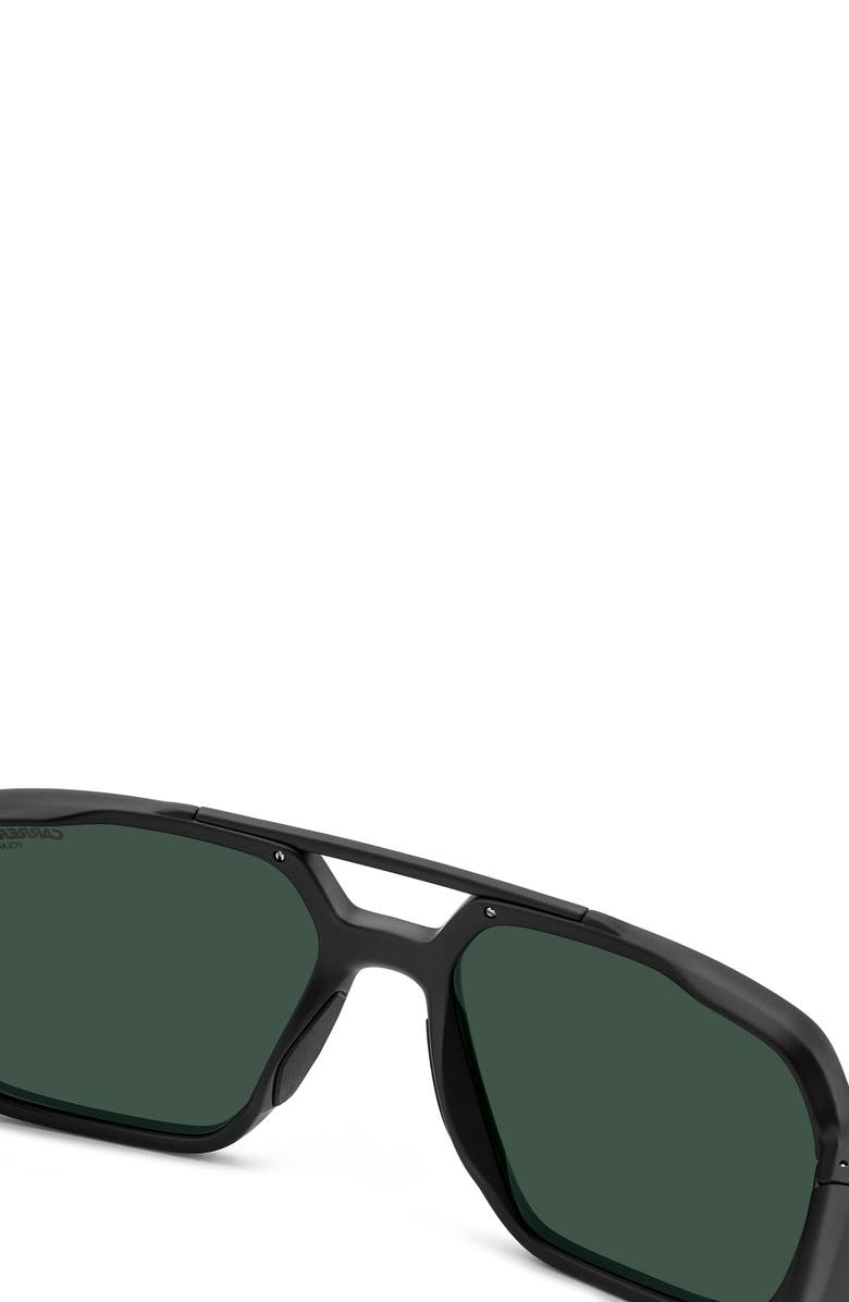Carrera Eyewear x Ducati Carduc 55mm Rectangular Aviator Sunglasses, Alternate, color, Matteblack/ Green Polar