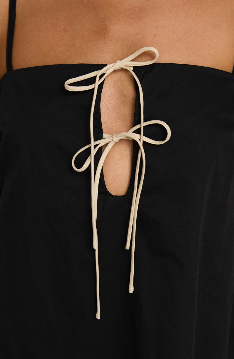 Princess Polly Belong Together Tie Front Organic Cotton Mini Shift Dress, Alternate, color,