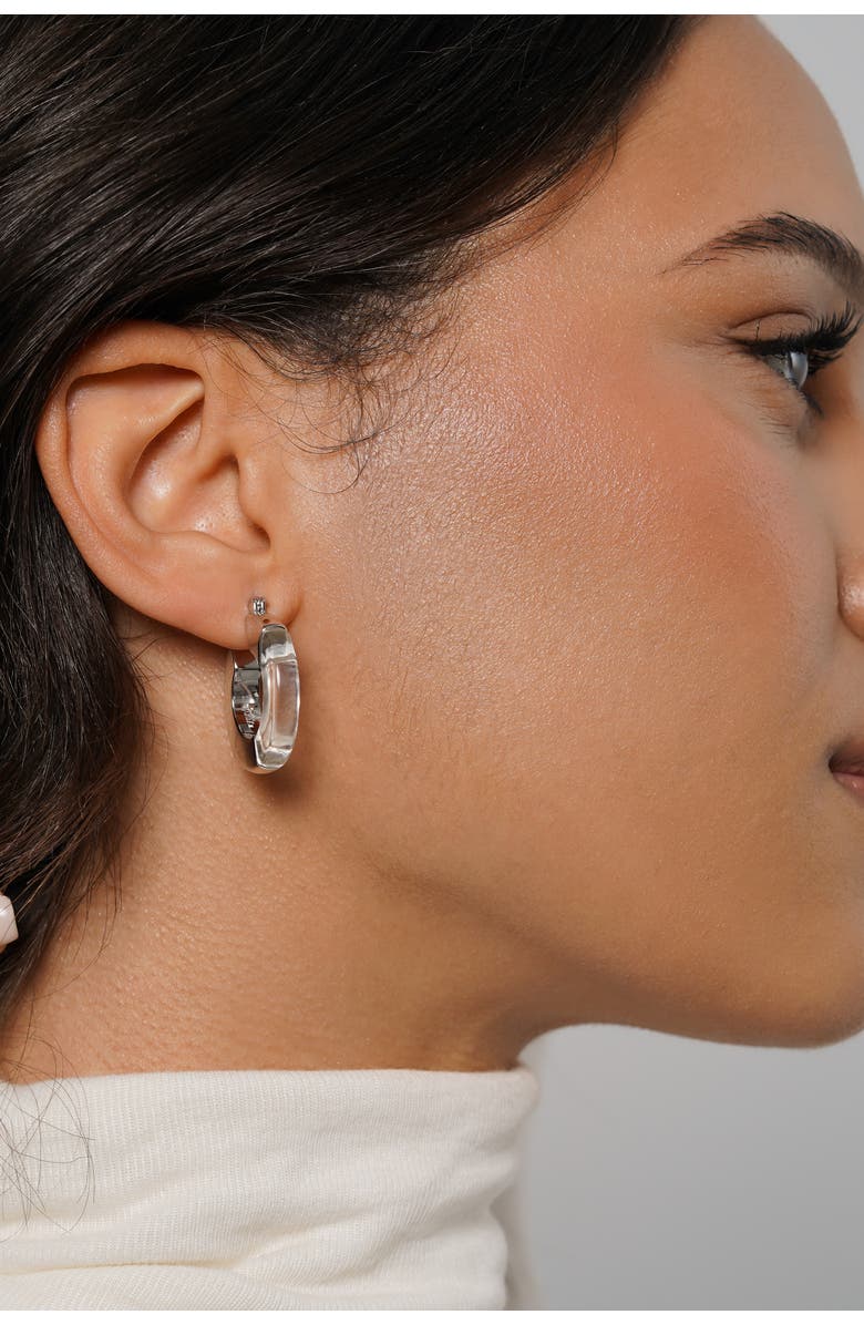 Zynnia Collective Split Hoops, Alternate, color, Silver