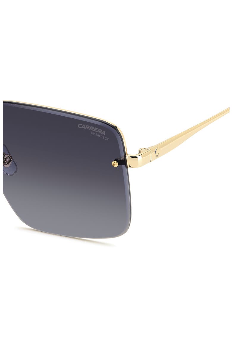61mm Rimless Rectangular Sunglasses, Alternate, color, GOLD BLACK/ BROWN BLSP