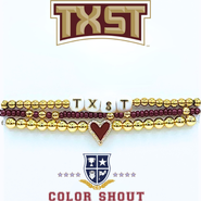 Color Shout Texas State Love My College Bracelet Stack