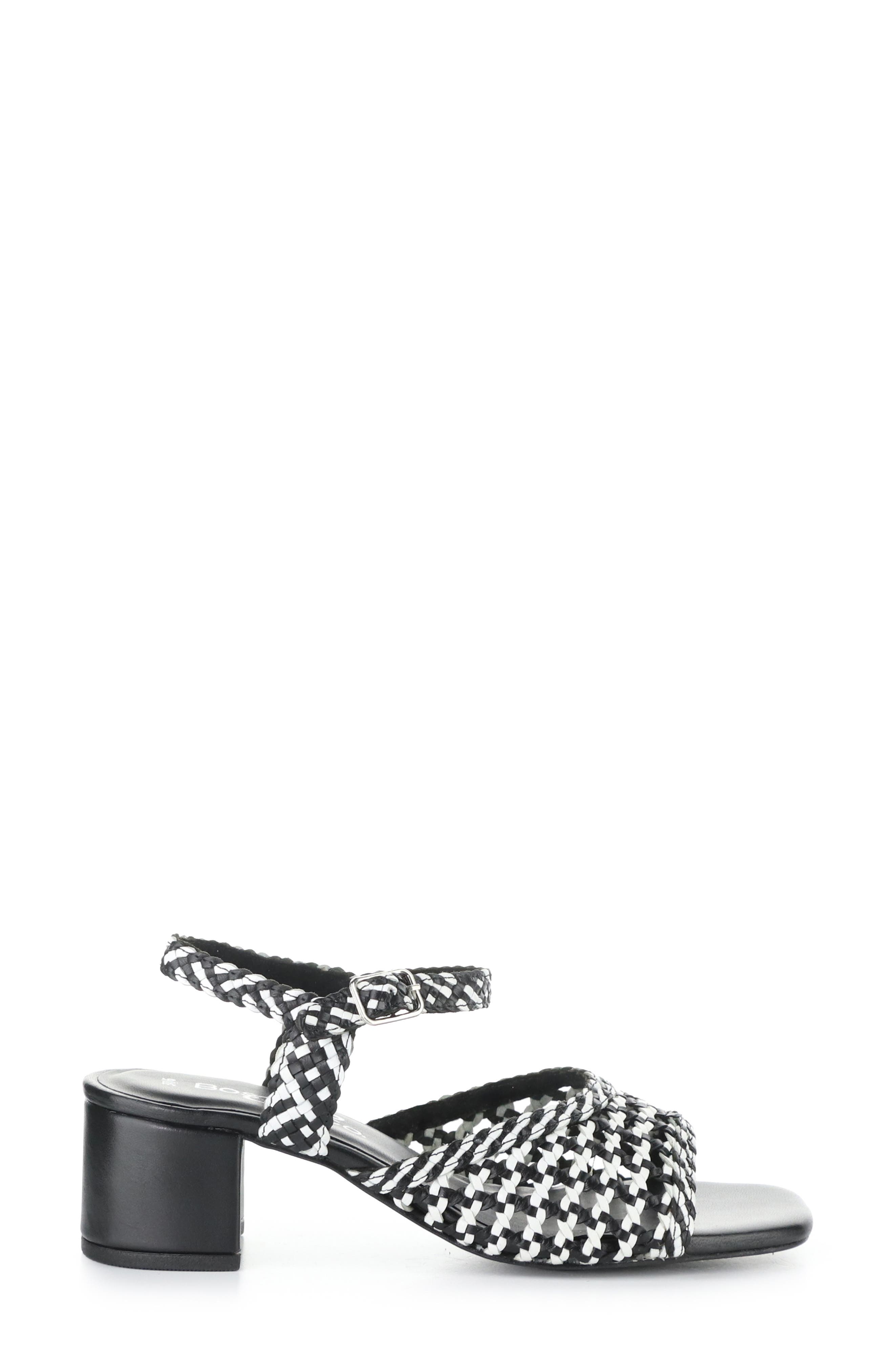 Bos. & Co. Wendi Ankle Strap Sandal, Alternate, color, Black/ White Mix