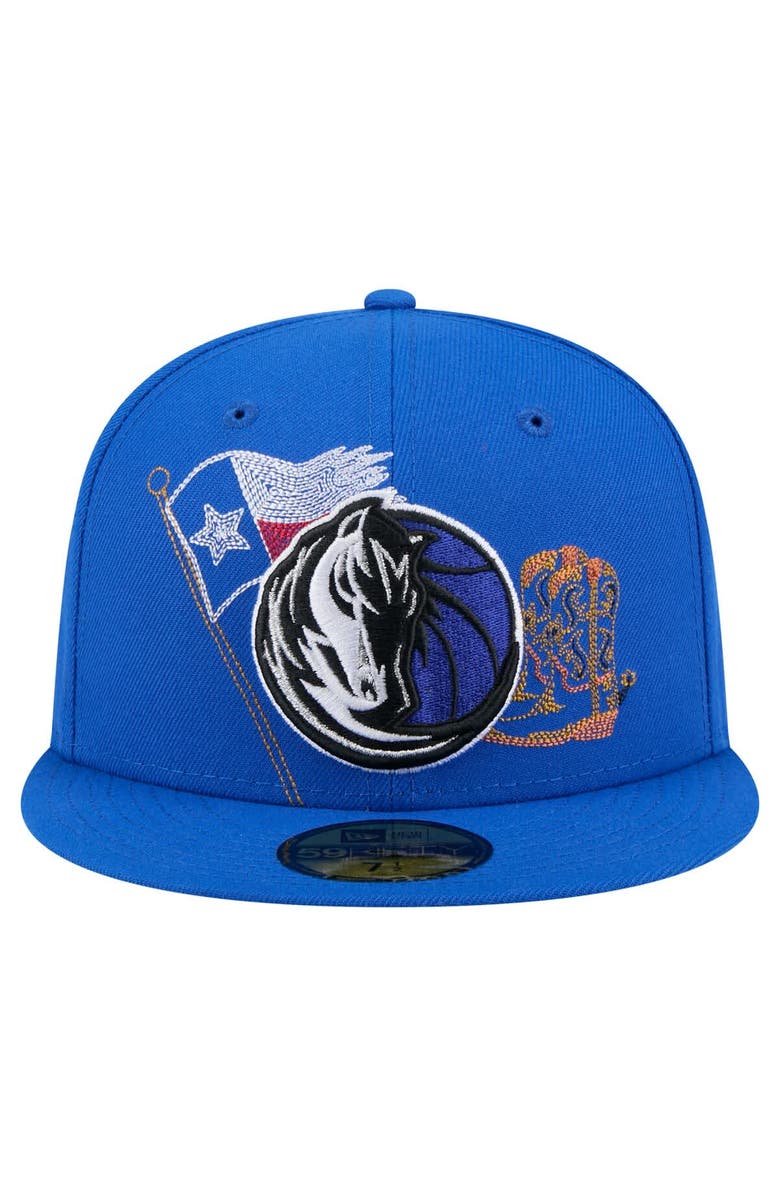 New Era Men's New Era Blue Dallas Mavericks State Stitch 59FIFTY Fitted Hat, Alternate, color, Blue