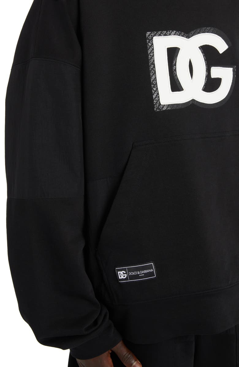 Dolce&Gabbana DG Embroidered Logo Cotton Blend Jersey Hoodie, Alternate, color, 