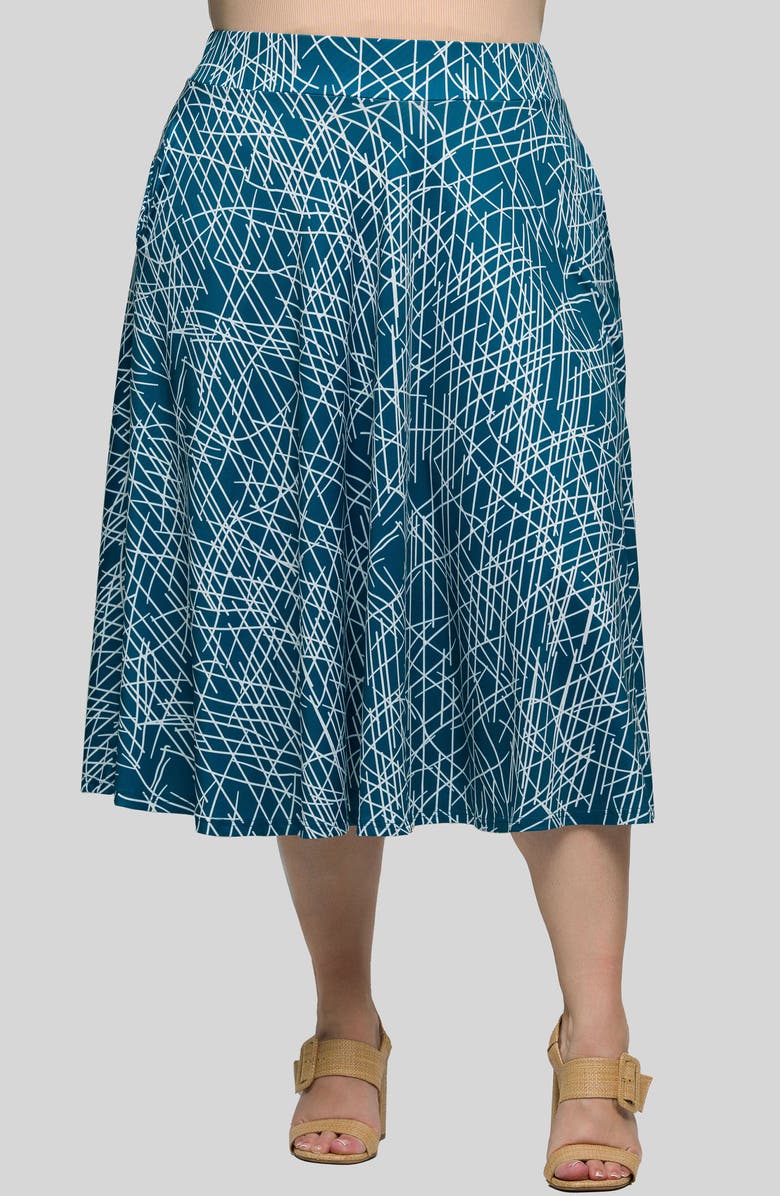 24seven Comfort Apparel Pull-On Midi Skirt, Main, color,