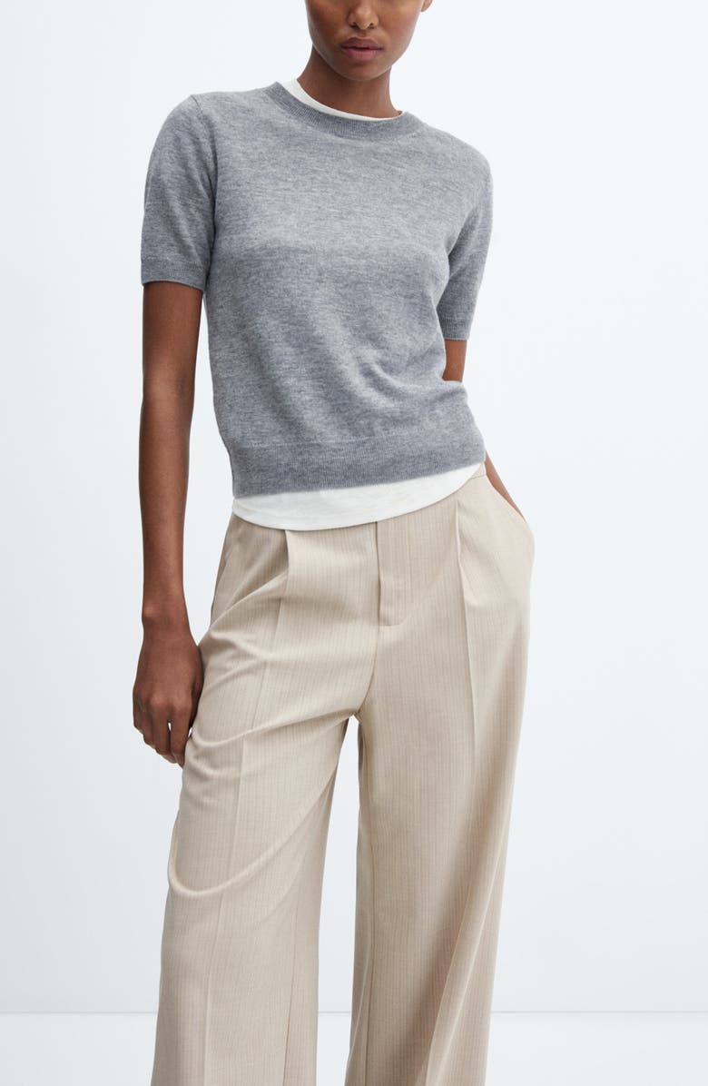 MANGO Tonal Stripe Pants, Alternate, color, 