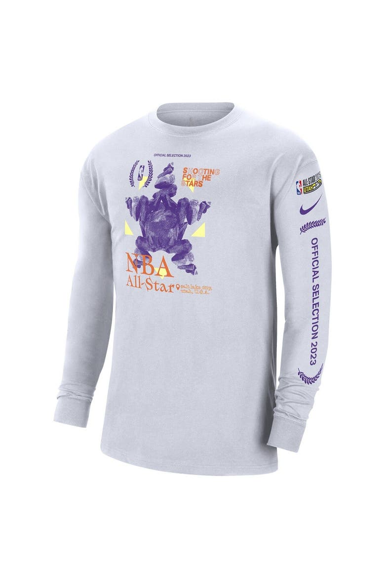 Men's Nike White 2023 NBA All-Star Game Courtside Max 90 Long Sleeve T-Shirt, Alternate, color, White