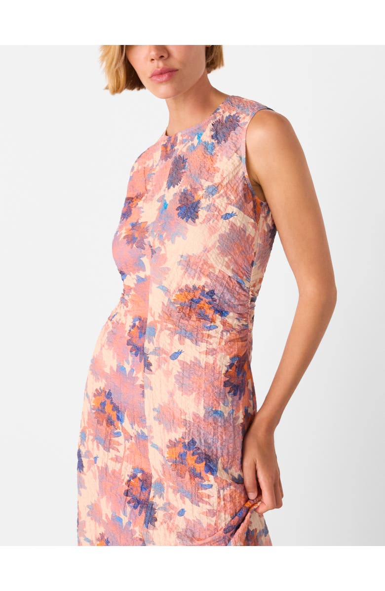 Whistles Sleeveless Floral Textured Midi Dress, Alternate, color, Pink/Multi