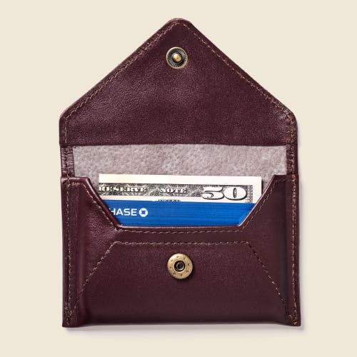 Casupo Mini Envelope Wallet With Rfid Protection In Burgundy