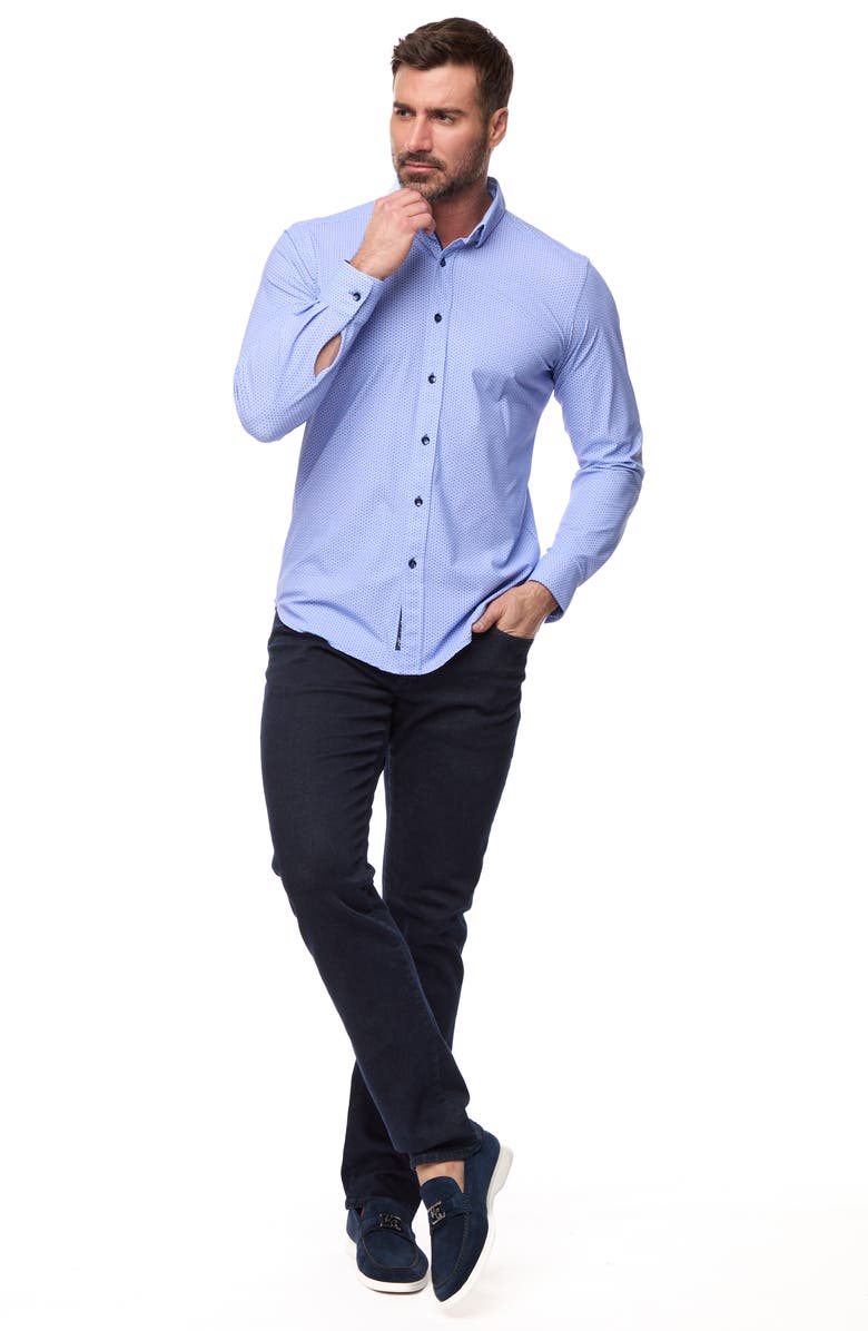 Robert Graham Clifford Slim Fit Stretch Button-Up Shirt, Alternate, color, Blue