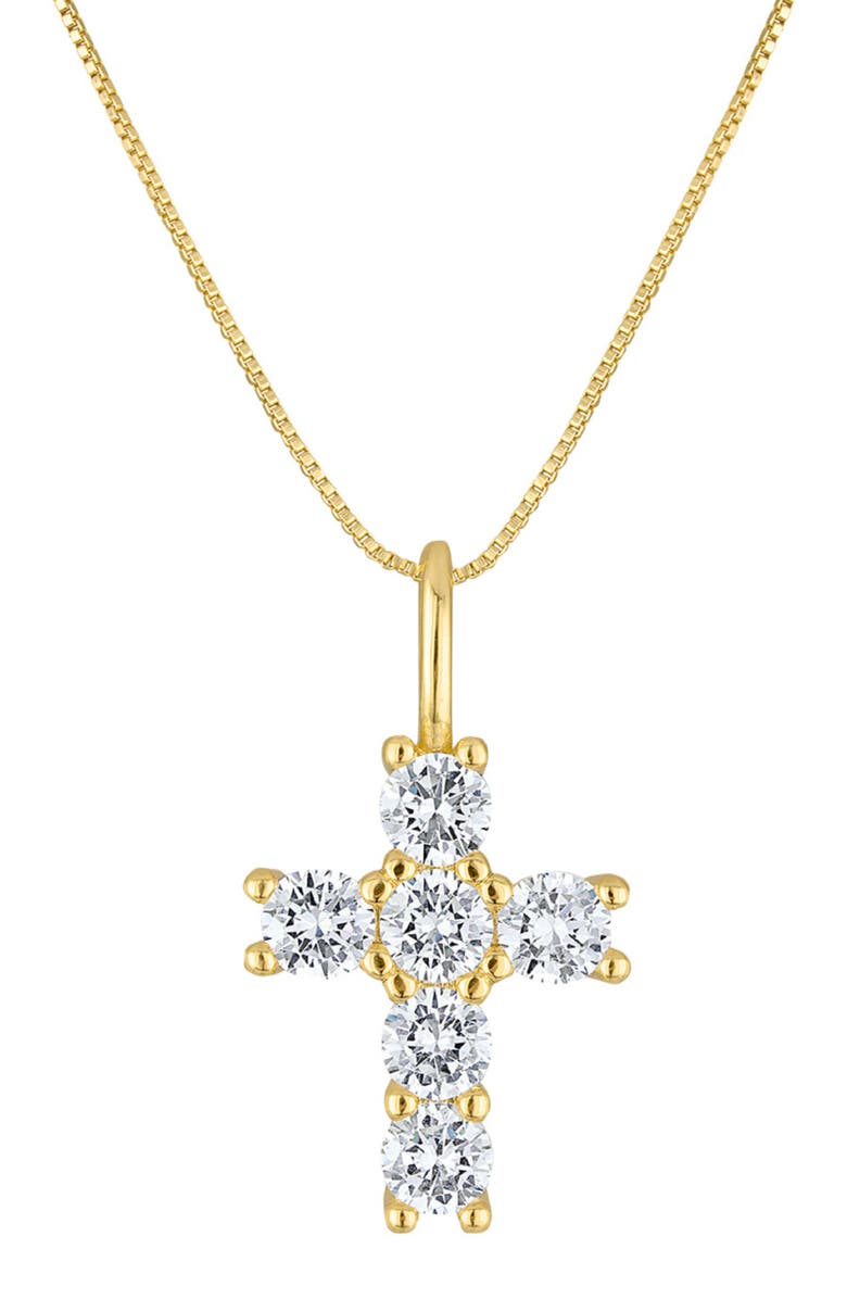 BEN ONI 14k Gold Filled CZ Cross Necklace, Main, color, 