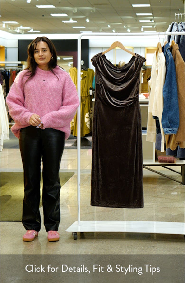 One-Shoulder Velvet Midi Dress, sales video thumbnail