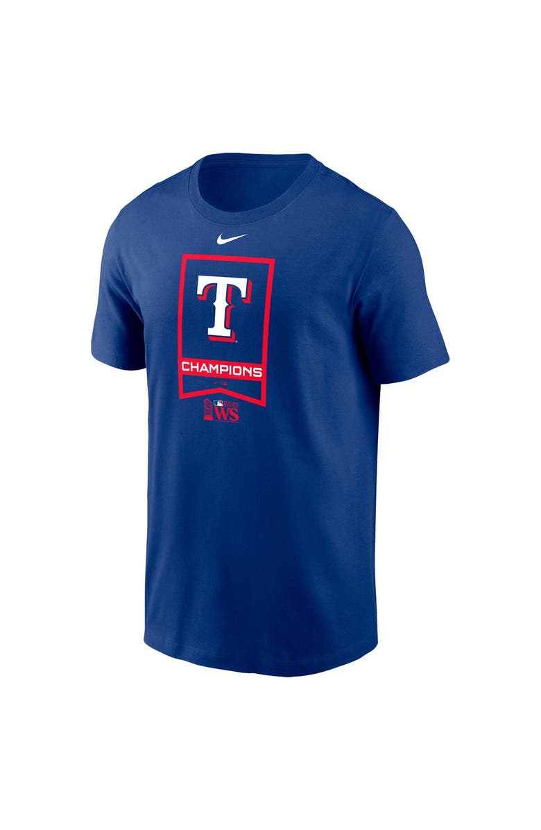 Nike Men's Nike Royal Texas Rangers 2023 World Series Champions Banner T-Shirt, Alternate, color,