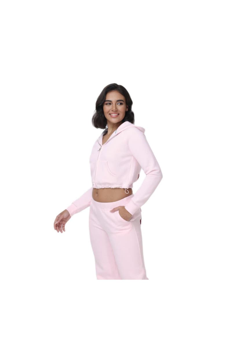 Cropped Bubble Fleece Hoodie, Alternate, color, SOFT GLOW