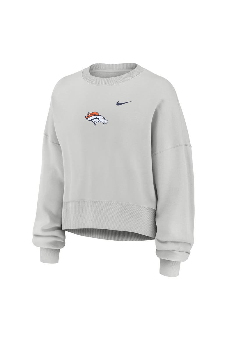 Women's Nike  Gray Denver Broncos Oversized Primetime Phoenix Fleece Sweatshirt, Alternate, color, Gray
