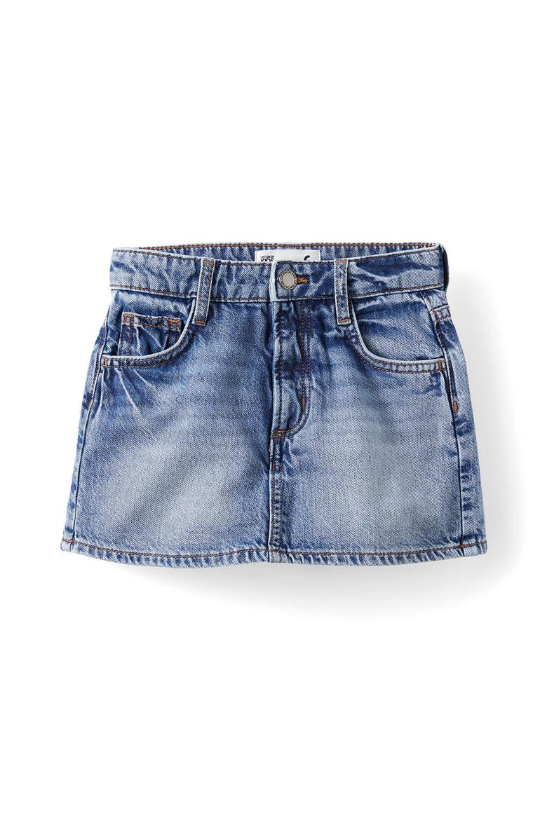 Kid's Alayna Aline Denim Skort, Main, color, Blue Haven Mid Blue