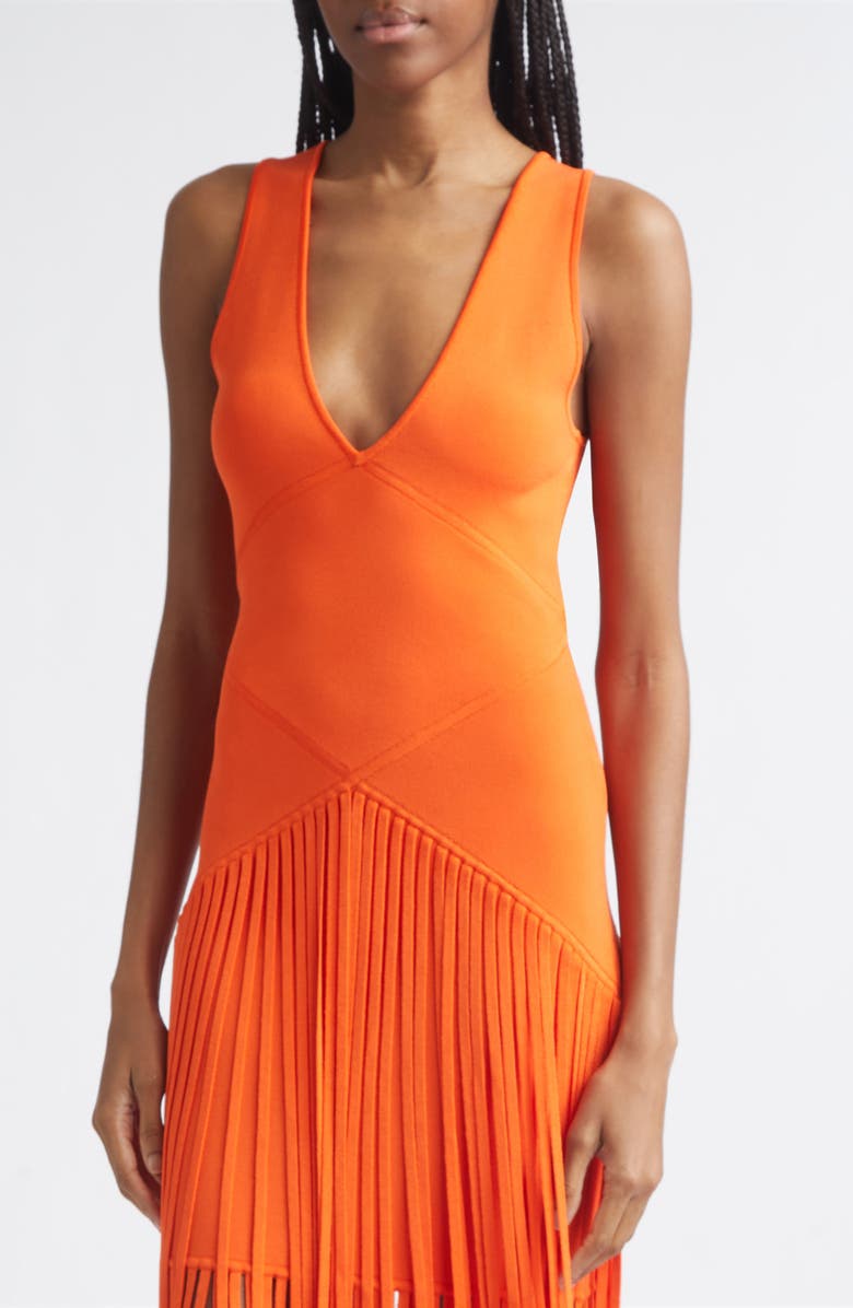 Toccin Patricia Seamed Fringe Hem Midi Dress, Alternate, color, 