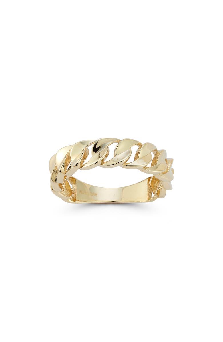 Ember Fine Jewelry Curb Chain Ring, Main, color, Gold