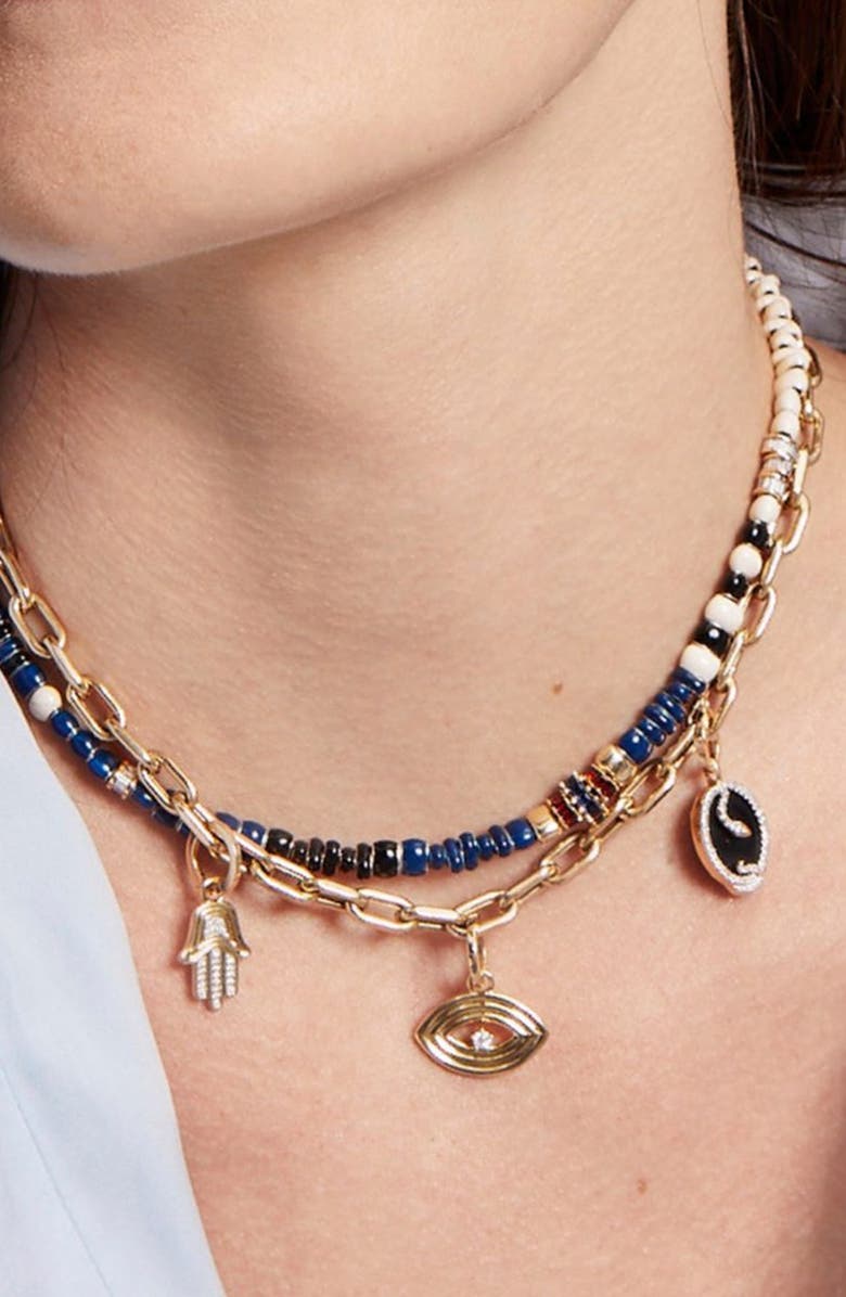 Adina Reyter Groovy Hamsa Charm, Alternate, color, 14K Yellow Gold