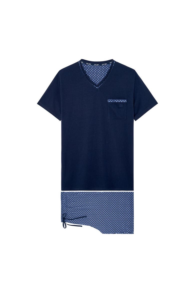 Hampton Short Pajama Set, Main, color, Navy Print
