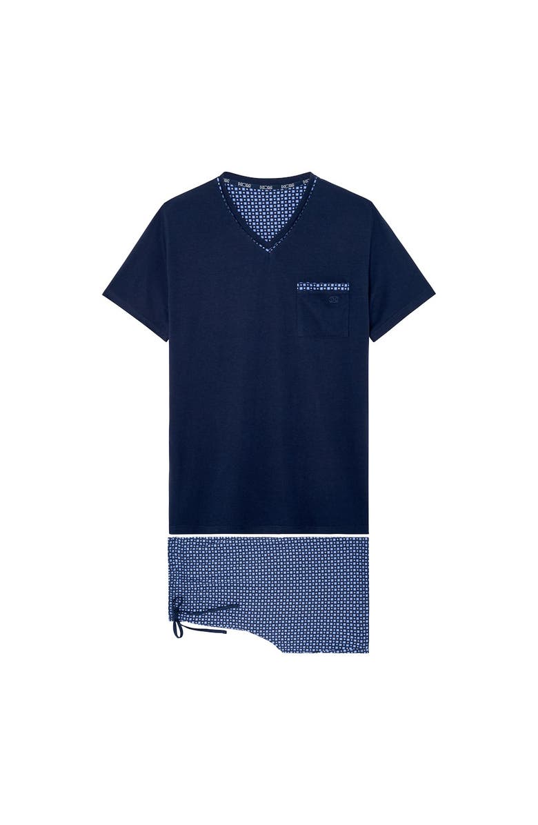 HOM Hampton Short Pajama Set, Main, color, Navy Print