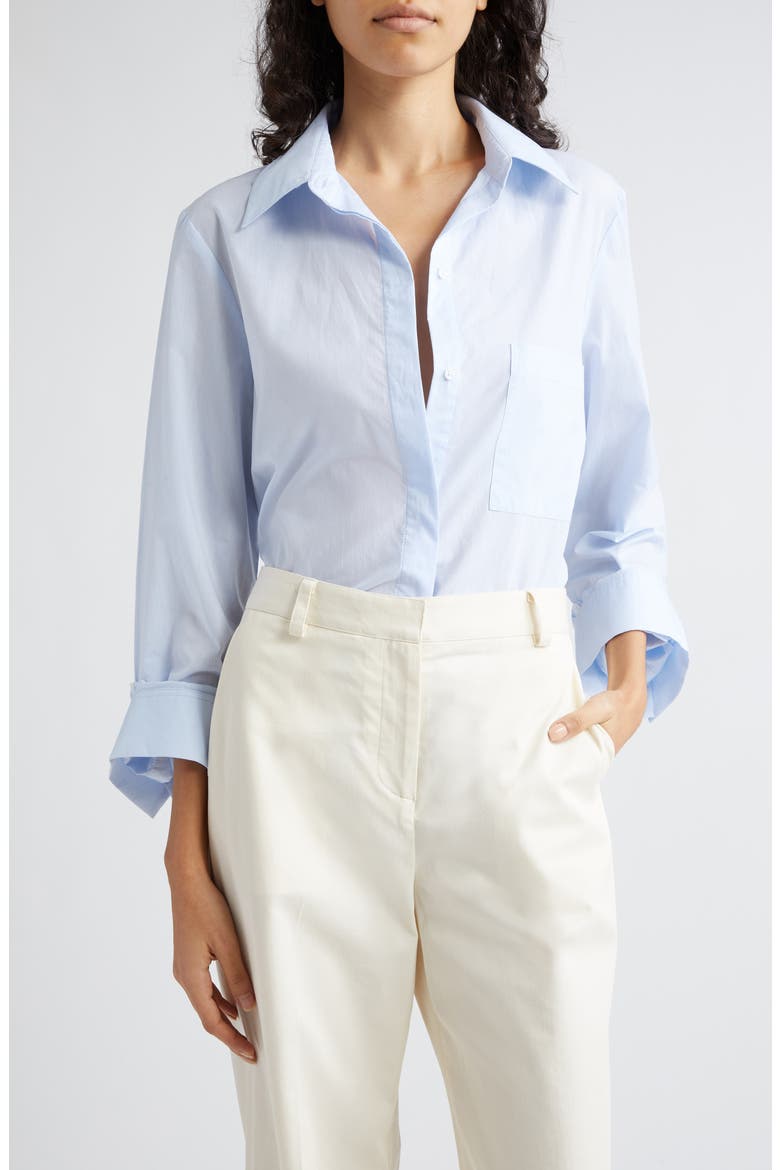 Boyfriend Button-Up Shirt, Main, color, BABY BLUE