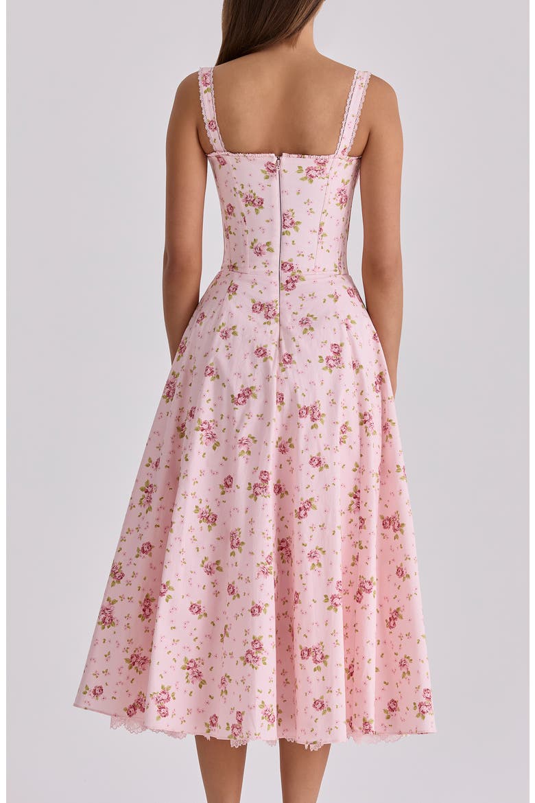 Rosalee Floral Stretch Cotton Petticoat Dress, Alternate, color, VINTAGE ROSE