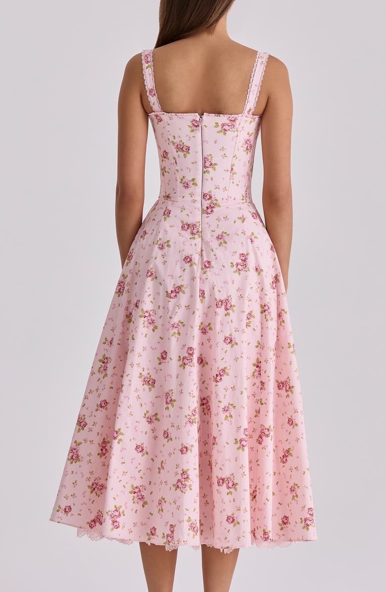 HOUSE OF CB Rosalee Floral Stretch Cotton Petticoat Dress, Alternate, color, Vintage Rose