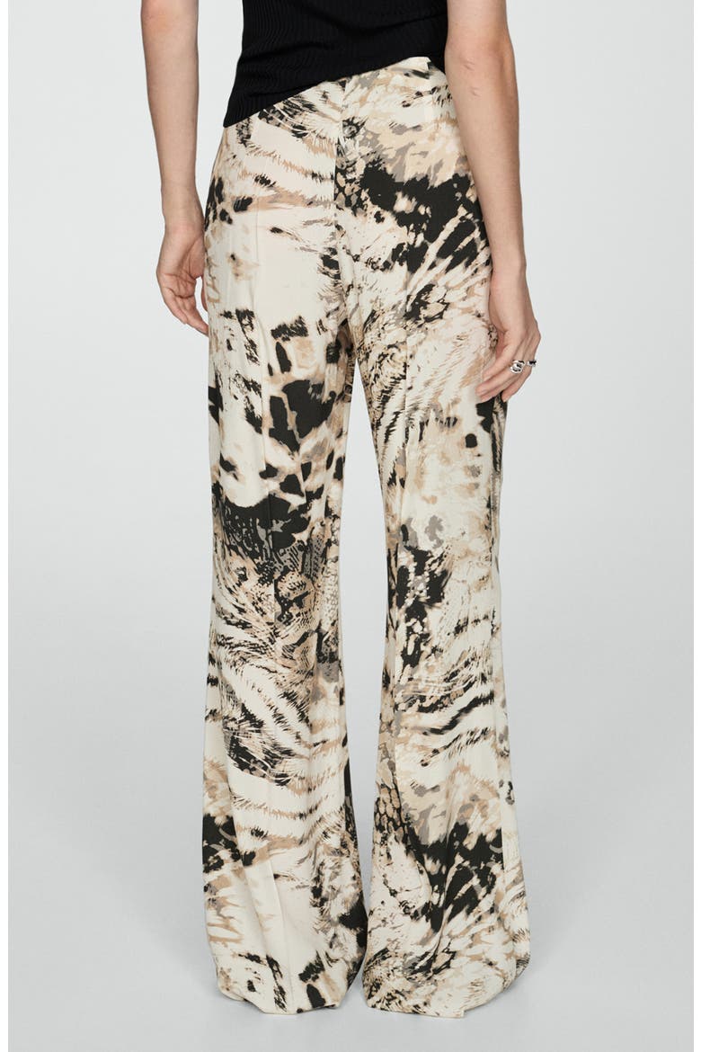 Fluid Animal Print Pants, Alternate, color, ECRU