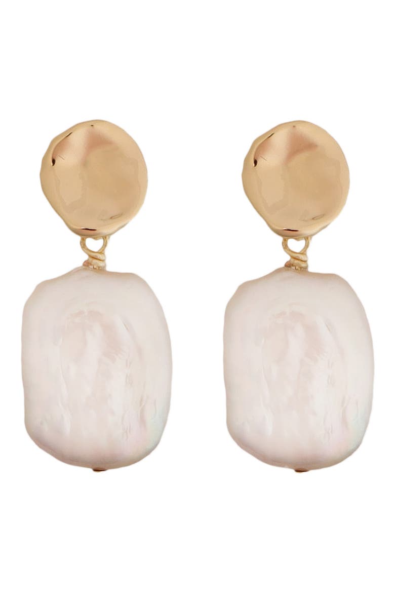 Faux Pearl Drop Earrings, Main, color, WHITE