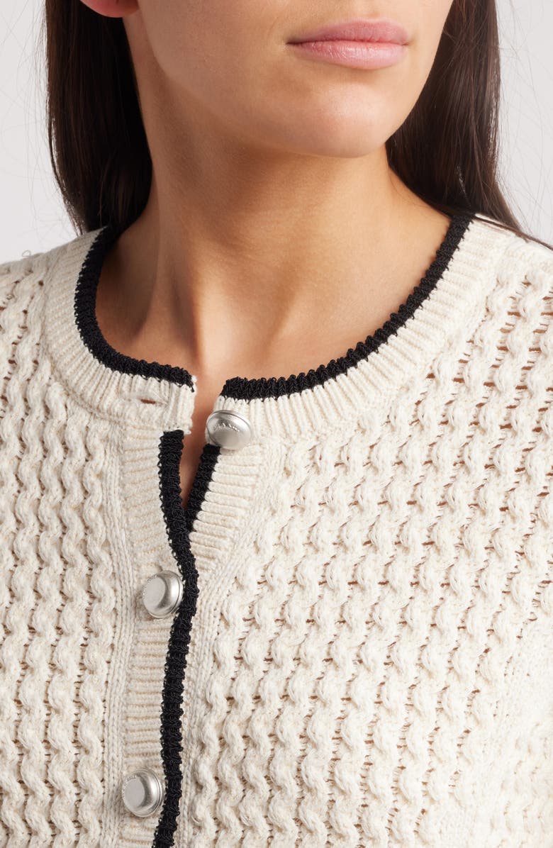 rag & bone Daria Textured Cotton Blend Cardigan, Alternate, color, Marsh