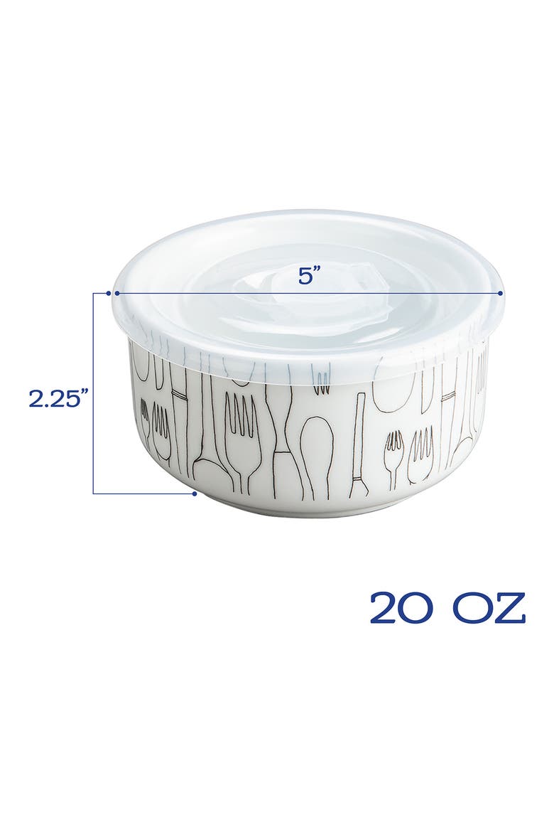 Set of 4 Small Storage Bowls with Lids, Alternate, color, WHITE